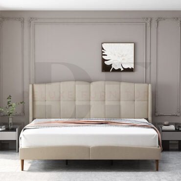 Winged Headboard Upholstered Bed