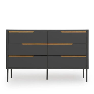 Contemporary Chest of 6 Gray Drawers