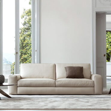 Straight Leather Sofa - GARLIK