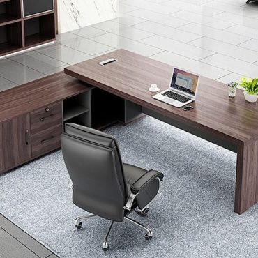 Contemporary L-Shaped Executive Office Desk