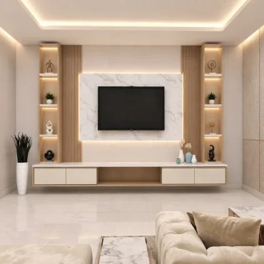 Aabil LED TV Back Panel With Display Shelves