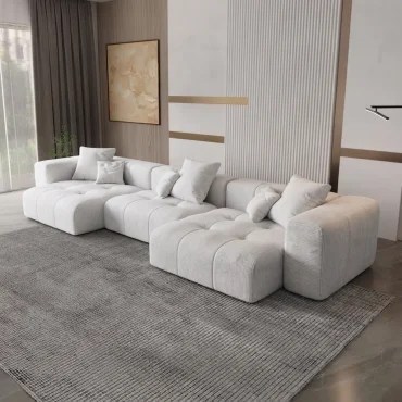 Aabsi Plush Panel U Shaped Sofa