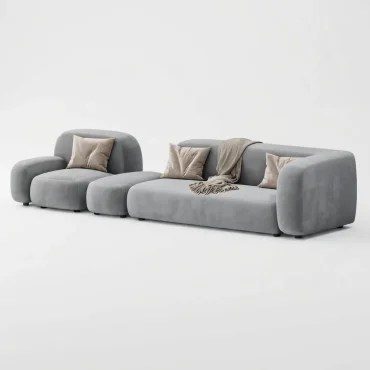 Aadro Deep-Seat Curved Sofa