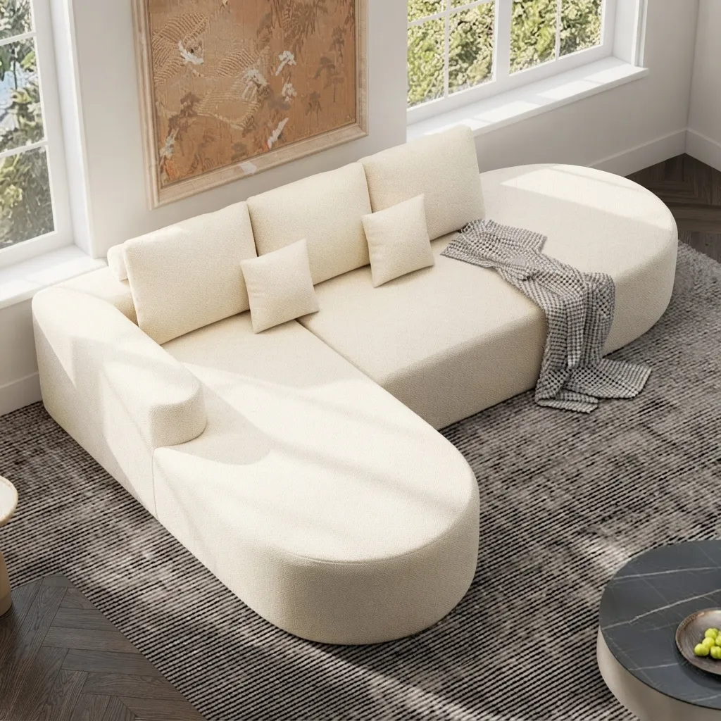 Aafsa Rounded Chaise Sectional Sofa 1 Aafsa Rounded Chaise Sectional Sofa