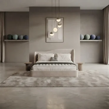 Best Custom Furniture UAE 31 Aalora Curved Wing Upholstered Bed