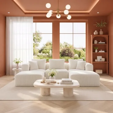 Best Custom Furniture UAE 32 Aalure Ribbed Comfort Sectional Sofa