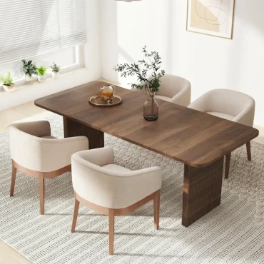 6 Seater Walnut Finish Dining Table