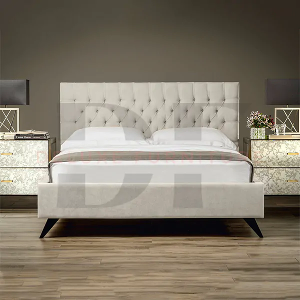 Tufted Headboard Upholstered Bed - Chesterfield Bed