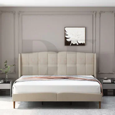 Winged Headboard Upholstered Bed