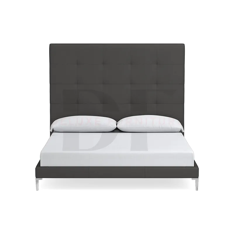 High Headboard Leather Bed 2 High Headboard Leather Bed - Image 2