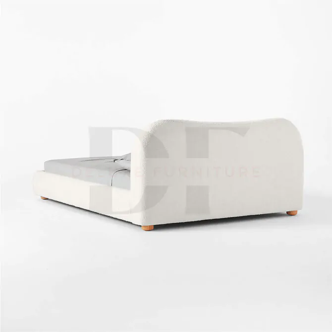 Curved Headboard Boucle Bed - Image 3