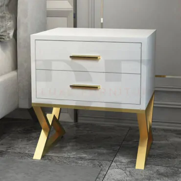 White 2 Drawer Nightstand