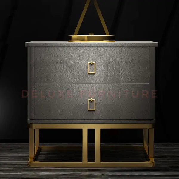 Leather Upholstered Side Table