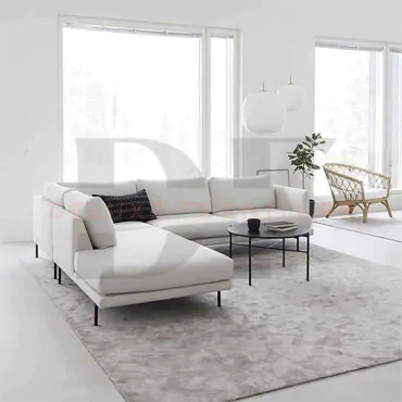 White Upholstered Corner Sofa