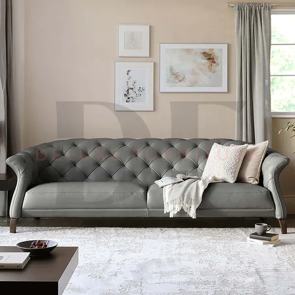 Sleek Curved Arm Sofa