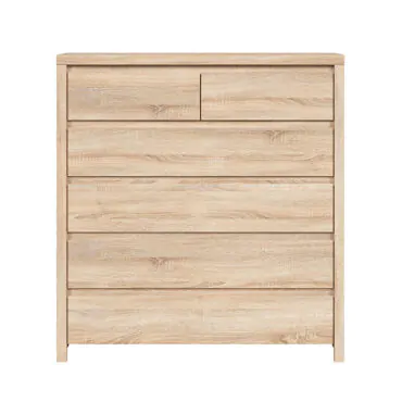 Natural 6-drawer chest of drawers