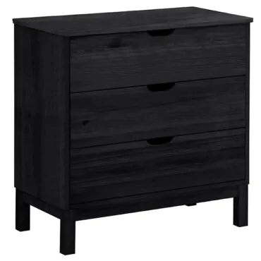 Black 3 Drawer Chest Of Drawers