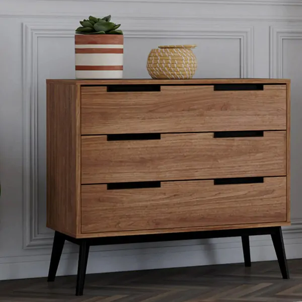 Walnut Chest Of 3 Drawers