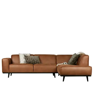 Right Corner Leather Sofa - Vintage