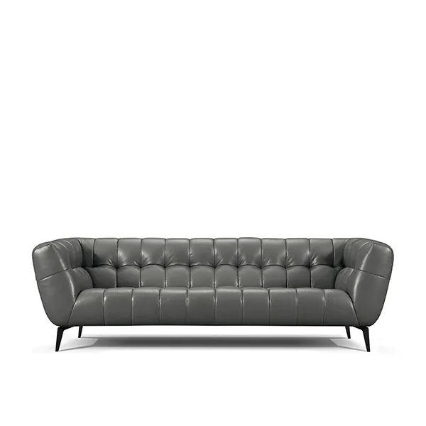 leather tufted sofa