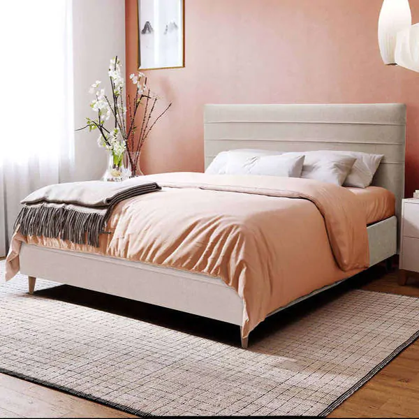 OLSO Lined Headboard Upholstered Bed