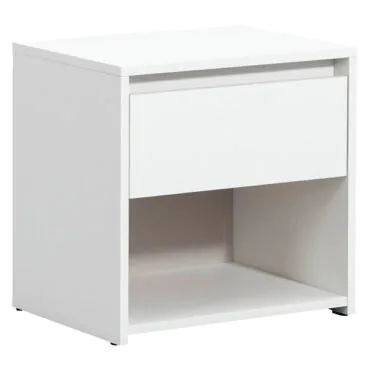 Cool White Nightstand - 1 drawer Lyon