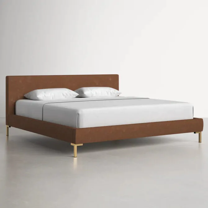 Sleek Leather Bed 3