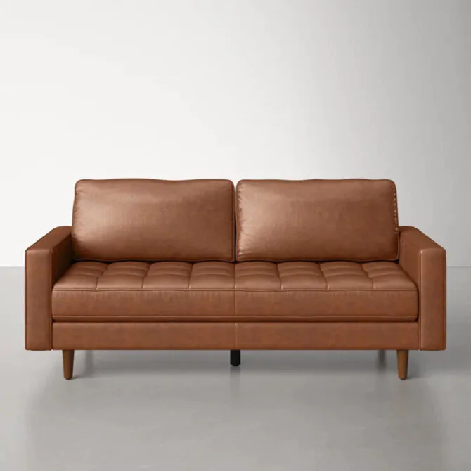 Square Leather Couch 1