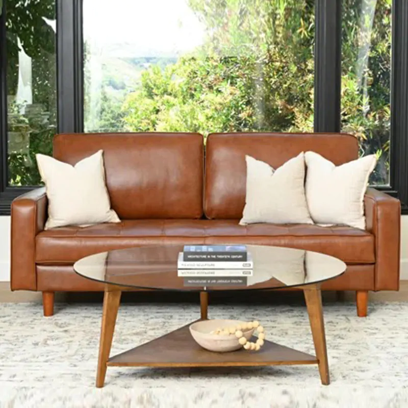 Square Leather Couch 1 Square Leather Couch