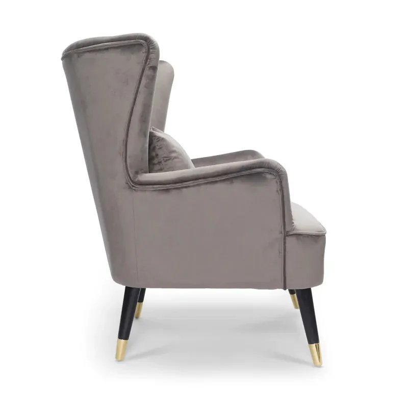 Velvet Wingback Chair - Image 5