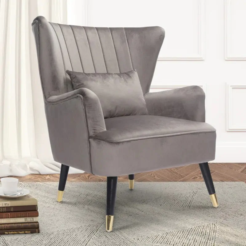 Velvet Wingback Chair