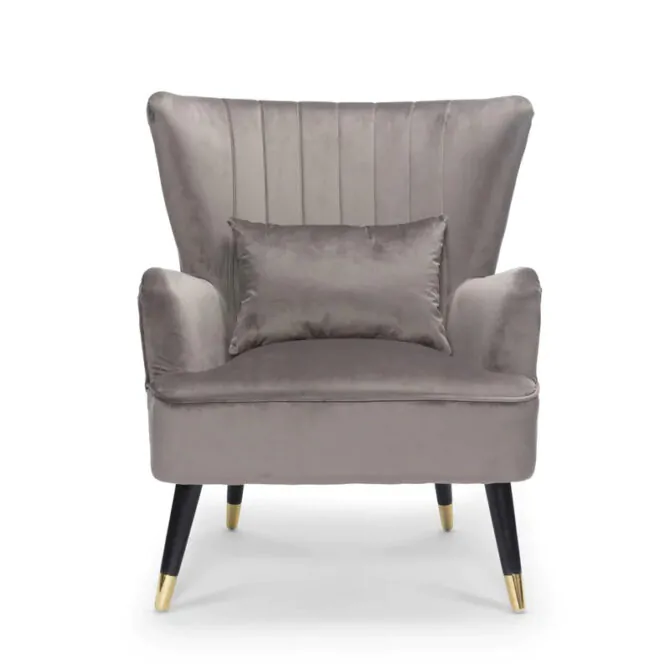 Velvet Wingback Chair 4