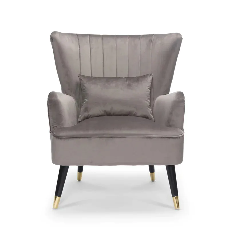 Velvet Wingback Chair - Image 3