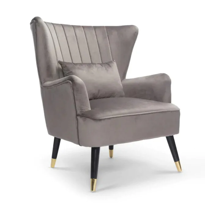 Velvet Wingback Chair