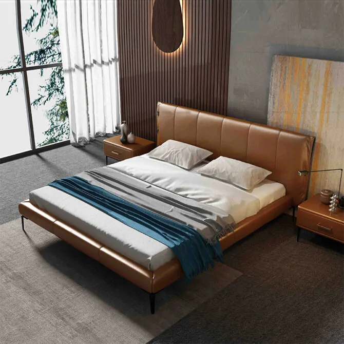 california leather bed