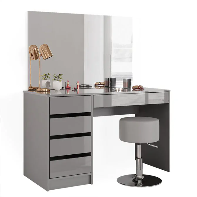 glossy dressing table with mirror