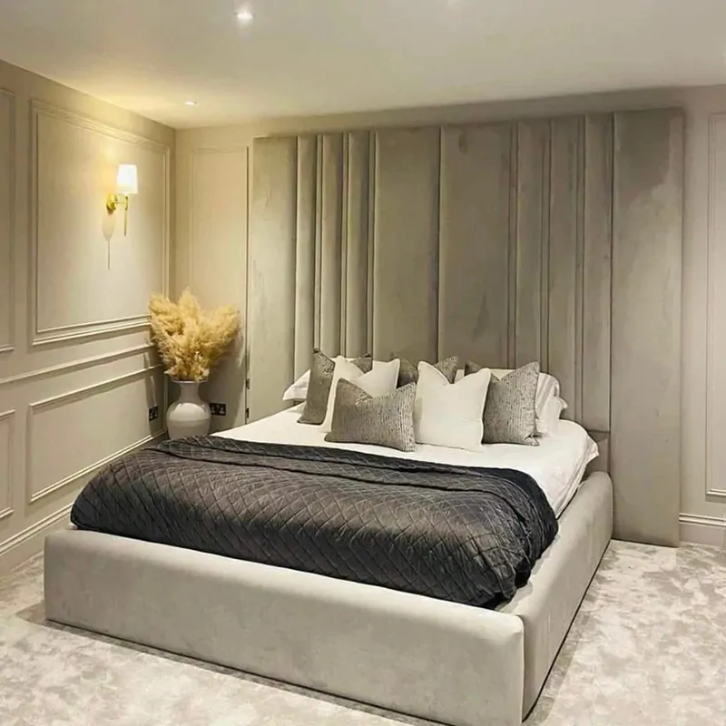 Velvet Padded wall Panel Bed 1 Velvet Padded wall Panel Bed
