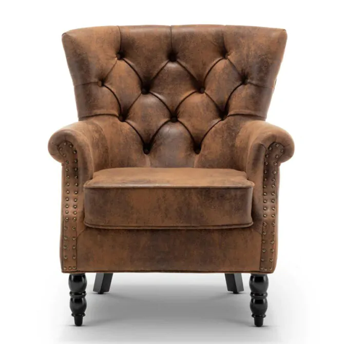 winged upholstered armchair 1