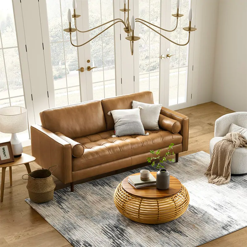 2 Seater Leather Sofa 4 2 Seater Leather Sofa - Image 4