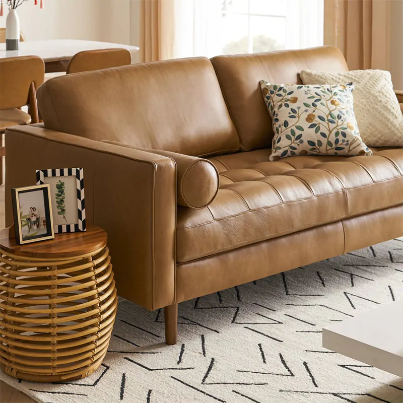 2 Seater Leather Sofa 3 2 Seater Leather Sofa - Image 3