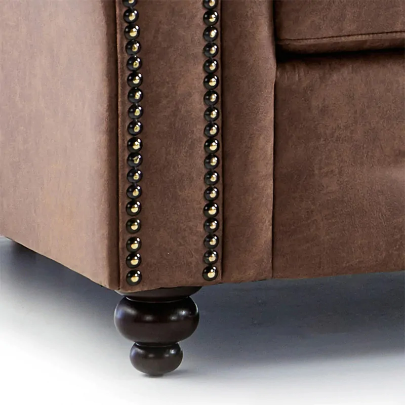 Faux Leather Corner Sofa - Image 3