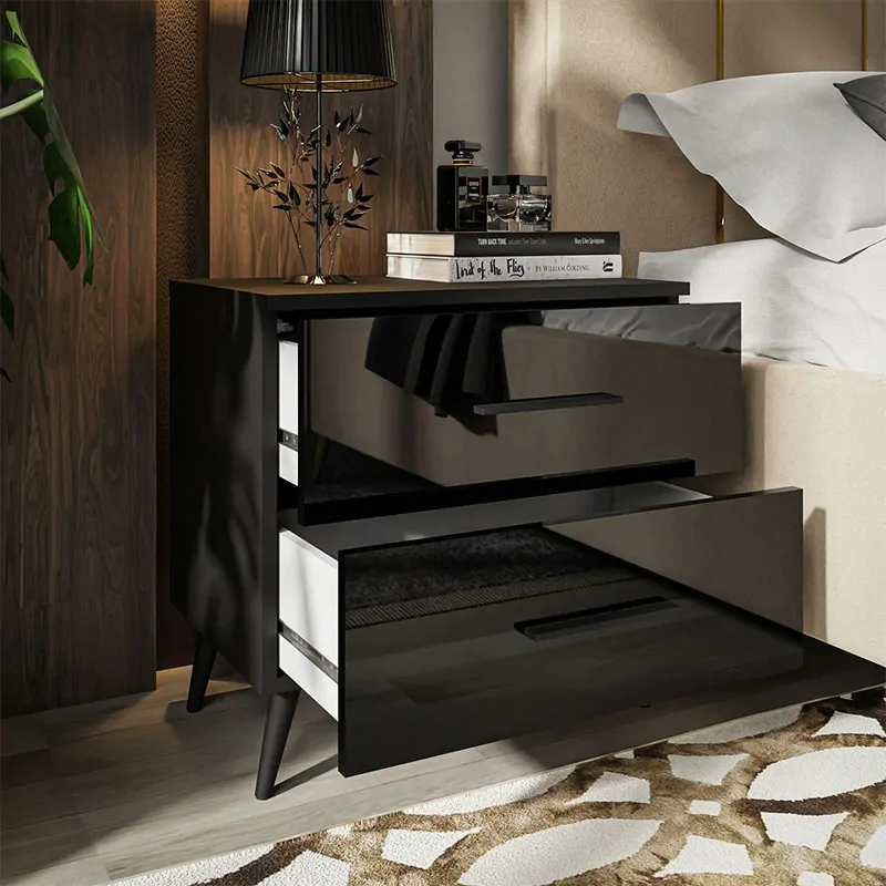 Glossy Black Nightstand 1 Glossy Black Nightstand