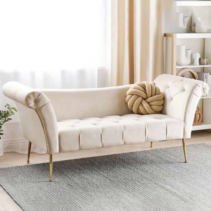 Rolled Tufted Chaise Lounge 1 Rolled Tufted Chaise Lounge