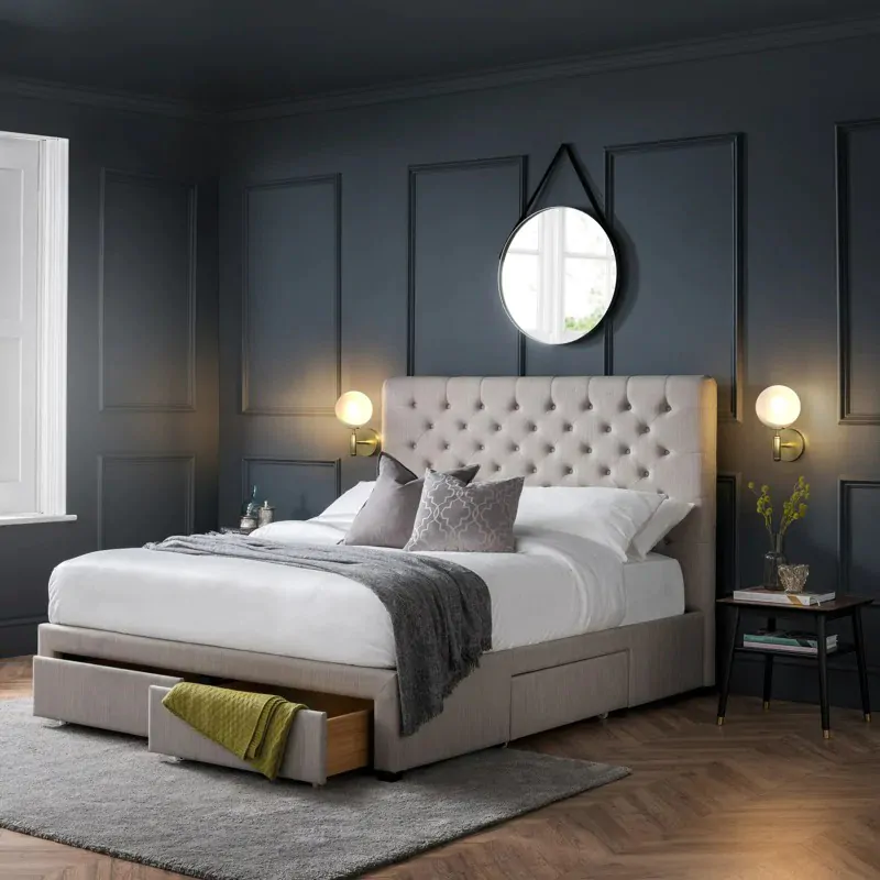 Tufted Drawer Storage Bed 1 Tufted Drawer Storage Bed