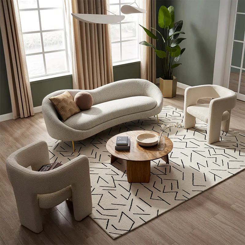 Boucle Curve Sofa 4 Boucle Curve Sofa - Image 4