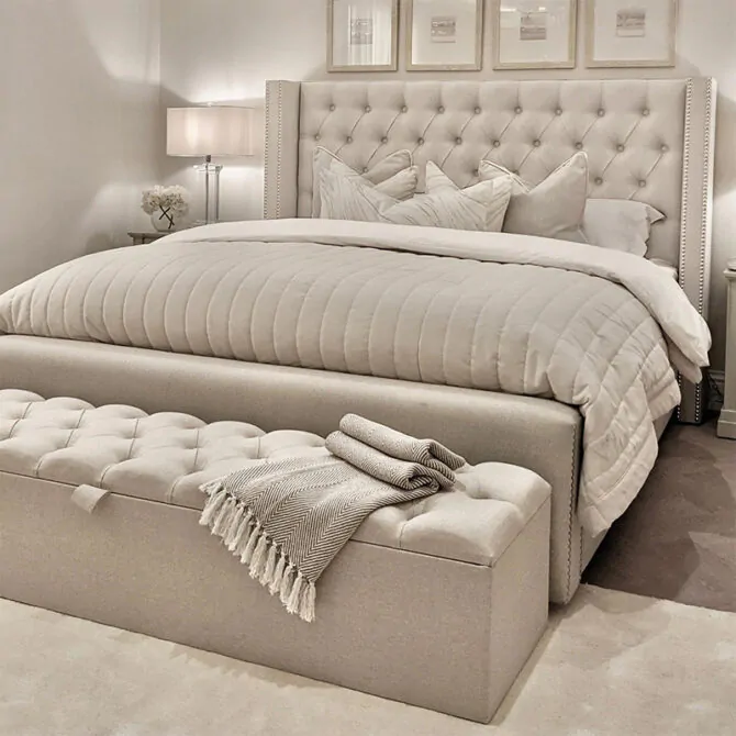 Button Tufted Bed