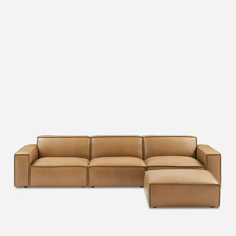 Extended Leather Sectional Sofa - Image 2