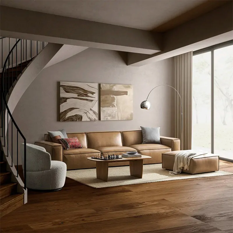 Extended Leather Sectional Sofa - Image 4