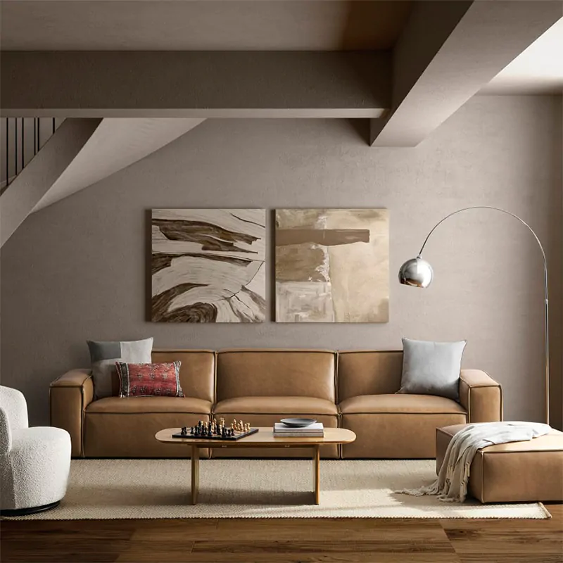 Extended Leather Sectional Sofa - Image 3
