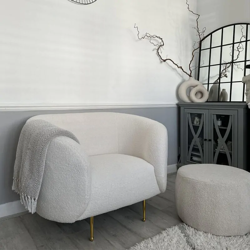 Round Boucle Armchair - Image 4